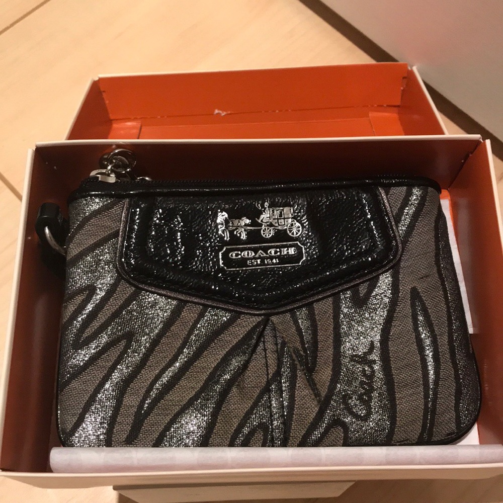 Coach Zebra small Wristlet